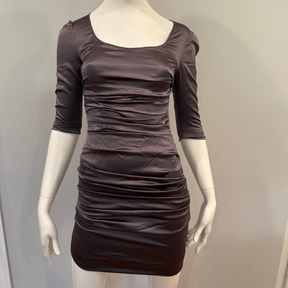 Dolce & Gabbana Ruched Silk Mini Dress